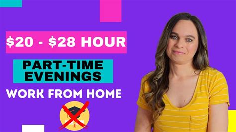 Work from home part time evenings - Dec 7, 2023 ... Shane Hummus•166K views · 15:19 · Go to channel · 6 BEST Part-Time No Phone Work From Home Jobs in 2023. Whitney Bonds•71K views · 16:40...